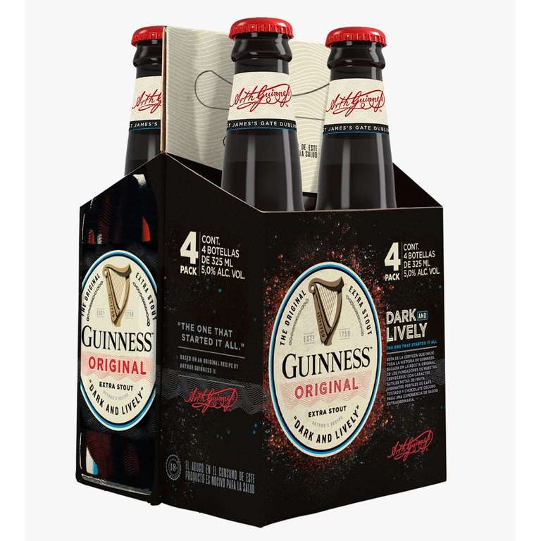 Chedraui: Cerveza Guinness Original 4 Pack botellas de 325 ml