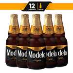 Amazon: Cerveza Oscura Modelo Negra tipo Munich 12 Botellas de 355ml, color ámbar oscuro con notas a malta tostada y caramelo