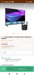 Linio: Combo Pantalla TCL 55 55S451 Smart TV Roku LED + Repetidor