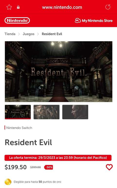 Nintendo eShop: Resident Evil para Nintendo Switch