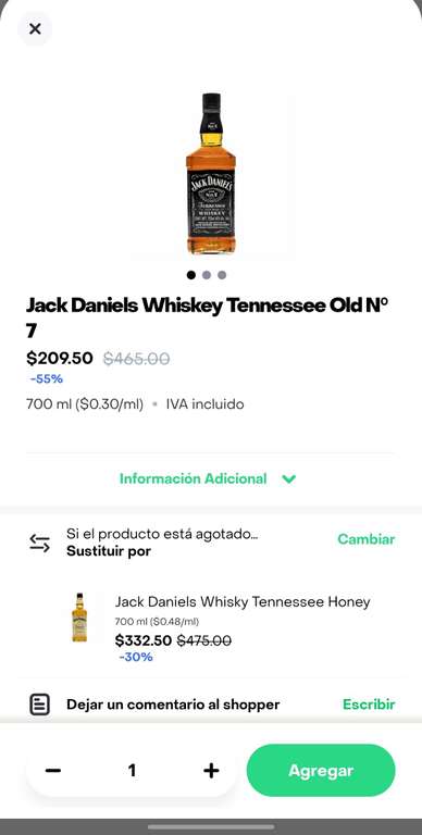 Whiskey Jack Daniels 700ml | Rappi Chedraui Cancún