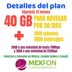 40 GB al mes por $142 NO permite compartir - MEXFON