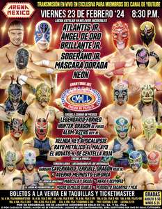 Ticketmaster: CMLL Arena México, gradas en $50