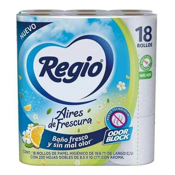 Walmart: Papel higiénico Regio Aires de Frescura 18 rollos