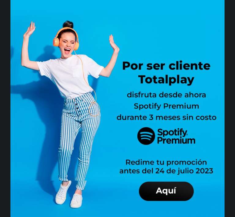 Totalplay: 3 meses de Spotify Premium gratis (usuarios seleccionados)