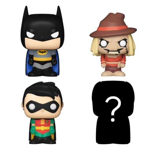 Amazon: Funko Bitty Pop! DC Mini Collectible Toys - Batman, Robin, Scarecrow & Mystery Chase Figure (Styles May Vary) 4-Pack