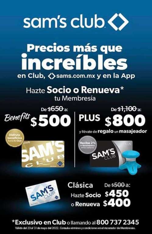 Sam's Club: Promoción en membresías para Hot Sale