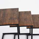 Amazon: FurnitureR Mesas de Anidación Industriales Juego de Mesa de Café para Sala de Estar de 3 Mesas Laterales Apilables