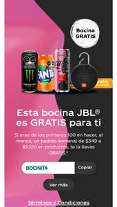 Coca Cola CCETH: Bocina JBL Clip 3 gratis al hacer compras de 349