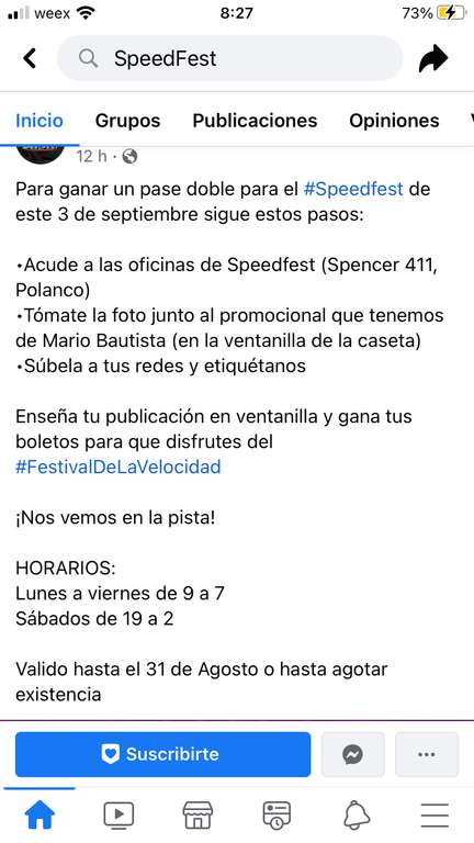 2 boletos gratis para el Speedfest en el Autódromo hermanos Rodriguez
