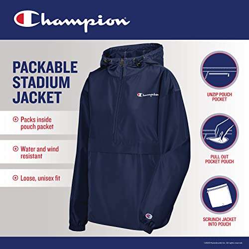 Amazon: Prime day Chamarra Packable Jacket, Champion Precio solo talla G