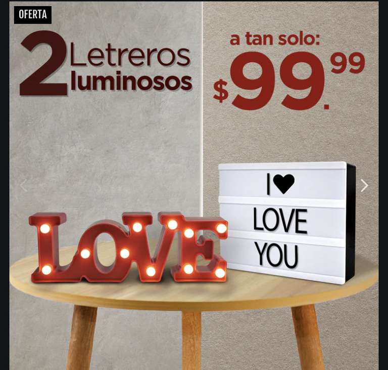 WALDO'S: Set Letreros Luminosos, Love + I Love You
