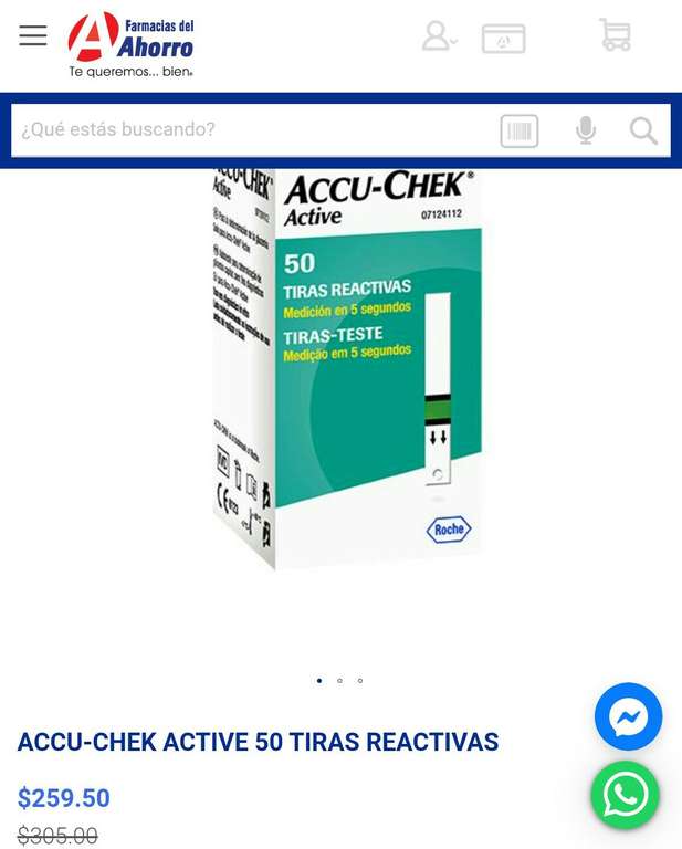 Farmacias del Ahorro - ACCU-CHEK ACTIVE 50 TIRAS REACTIVAS
