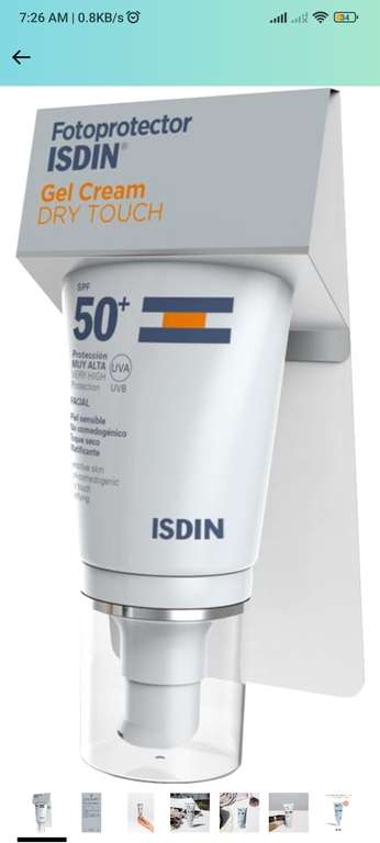 Amazon: Fotoprotector Facial Isdin +50 toque seco