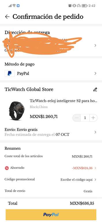 AliExpress: TicWatch-reloj inteligente S2