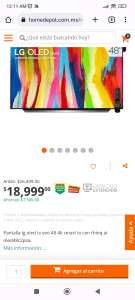 HOME DEPOT: PANTALLA LG OLED TV EVO 48 4K SMART TV CON THINQ AI OLED48C2PSA