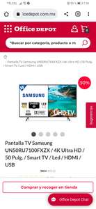 Office Depot: Pantalla TV Samsung UN50RU7100FXZX / 4K Ultra HD / 50 Pulg. / Smart TV / Led / HDMI / USB