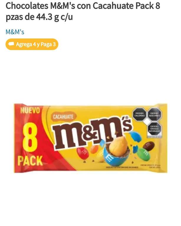 Sams:Chocolates M&M's al 4x3