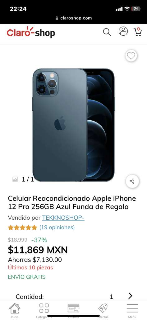 Celular iPhone 12 Pro MAX 256GB Plateado Reacondicionado