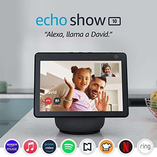 Amazon: Echo Show 10 - Pantalla inteligente HD con movimiento y Alexa - Negro