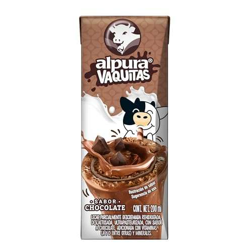 Amazon: Alpura Vaquitas - Leche de Vaca sabor chocolate - Paquete de 24 piezas de 200mL c/u