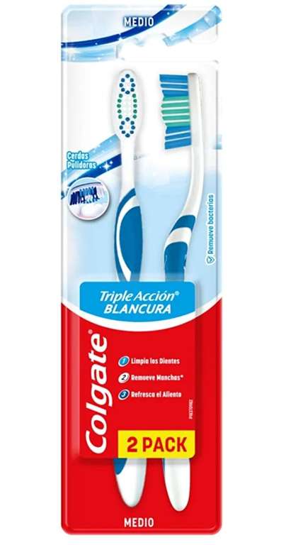 Amazon: Cepillo Dental Triple Acción Blancura Medio