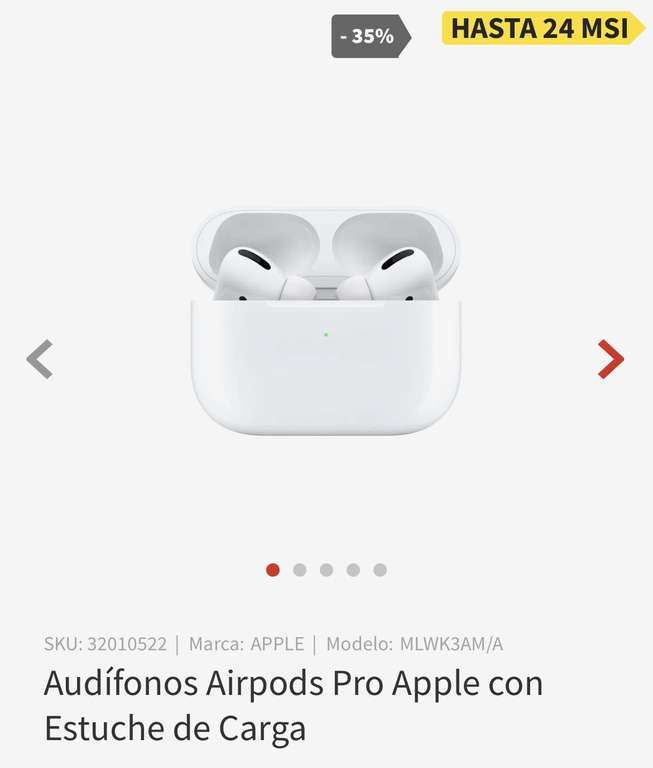 Elektra: Airpods Pro Apple (Precio sin promociones bancarias)