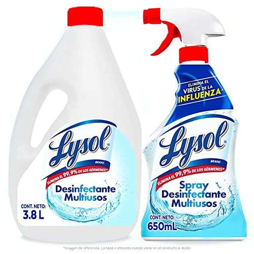 Amazon: Lysol Desinfectante Multiusos en Spray 3.8 L + 650 ml