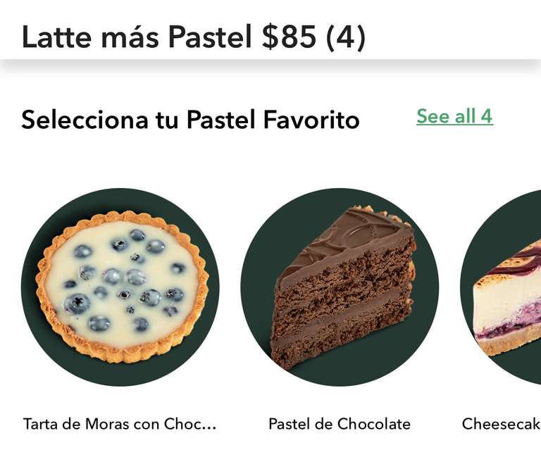 Starbucks: Latte + Pastel por $85 pesos (tienda, pickup app o car pickup)