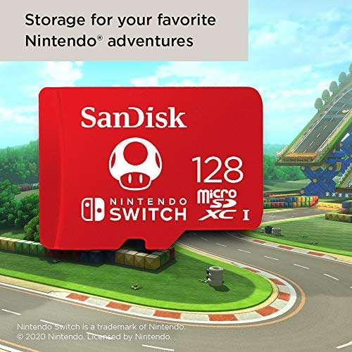 Amazon: SanDisk 128GB microSDXC UHS-I card for Nintendo Switch - SDSQXBO-128G-AWCZA | envío gratis con Prime