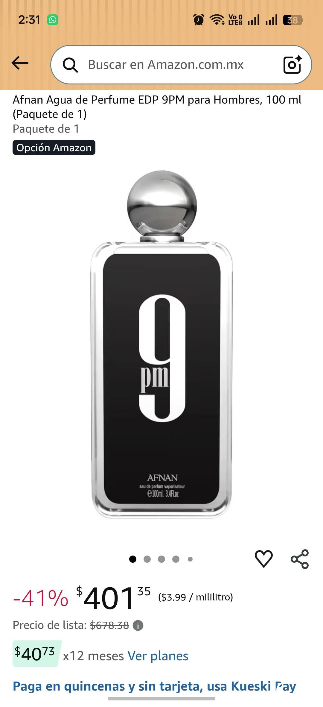 Amazon - Afnan EDP 9PM , 100 ml