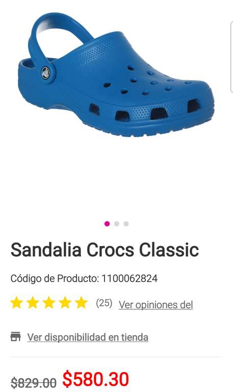 Liverpool, Sandalias crocs clásicas color azul rey - promodescuentos.com