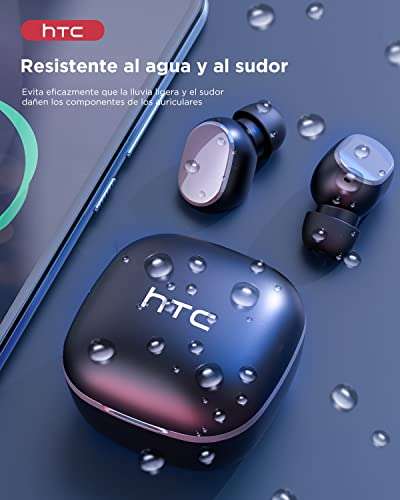 Amazon: HTC Audífonos Inalámbricos Bluetooth 5.3 Auriculares inalámbricos Impermerable con Micrófono de Reducción de Ruido Mini