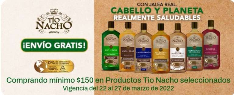Chedraui: Envío gratis de tu súper en la compra mínima de $150 en Productos Tío Nacho seleccionados