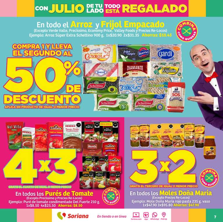 Soriana Hiper: Julio regalado, folleto 27 JUL - 2 AGO y precios relocos | 3x2 en shampoos, acondicionadores, jabones, galletas y más