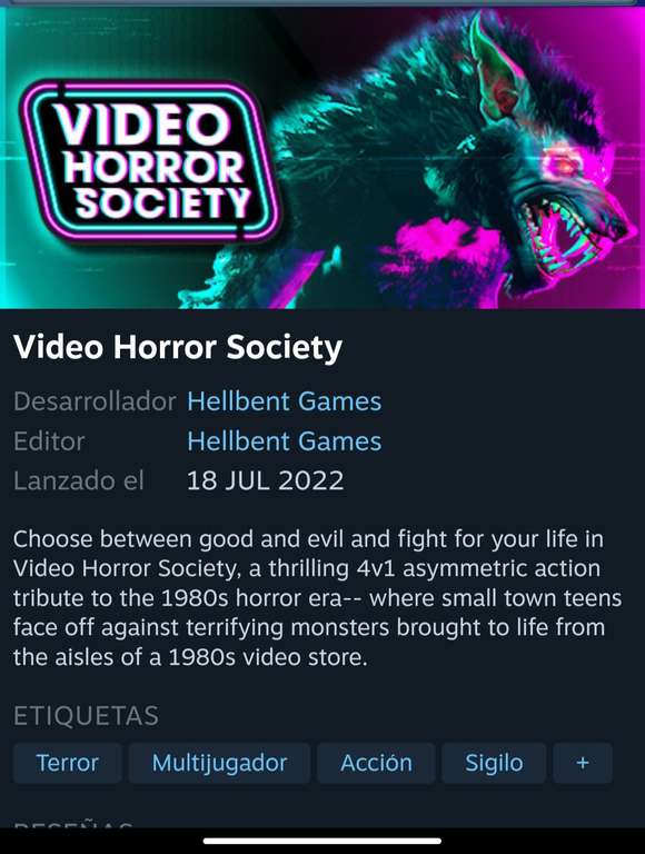 Steam: VHS (Vídeo Horror Society)