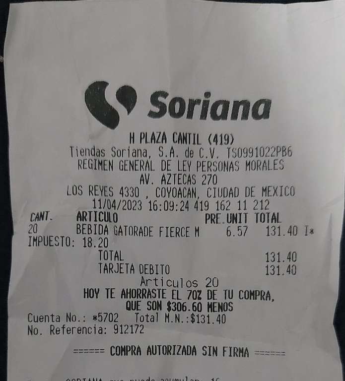 Soriana: Bebida Gatorade de Moras 600 ml