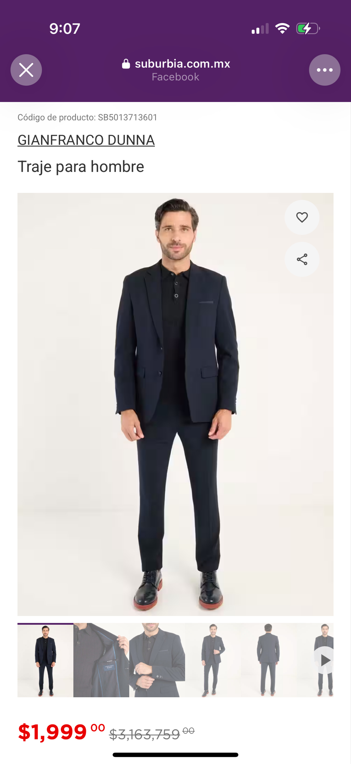 Suburbia: Traje en liquidacion