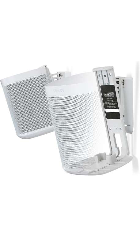 Amazon: Par de soportes de pared, metálicos, color blanco para bocinas Sonos One, SL y Play 1