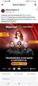 Concierto Walmart "Hot Sale" Moenia y Paty Cantú