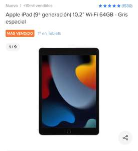 Mercado Libre: Apple iPad (9ª generación) 10.2" Wi-Fi 64GB - Gris espacial