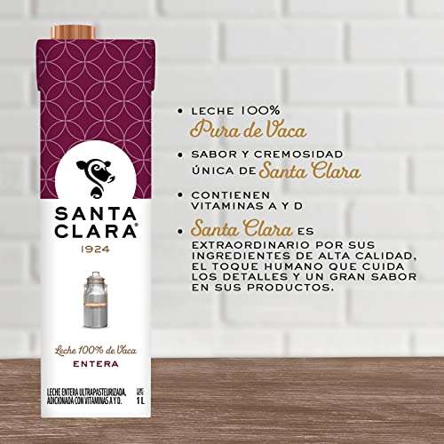 Amazon: Leche Entera Santa Clara 12 Pack