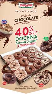 Krispy Kreme 40% Descuento Docena Glaseada o Select