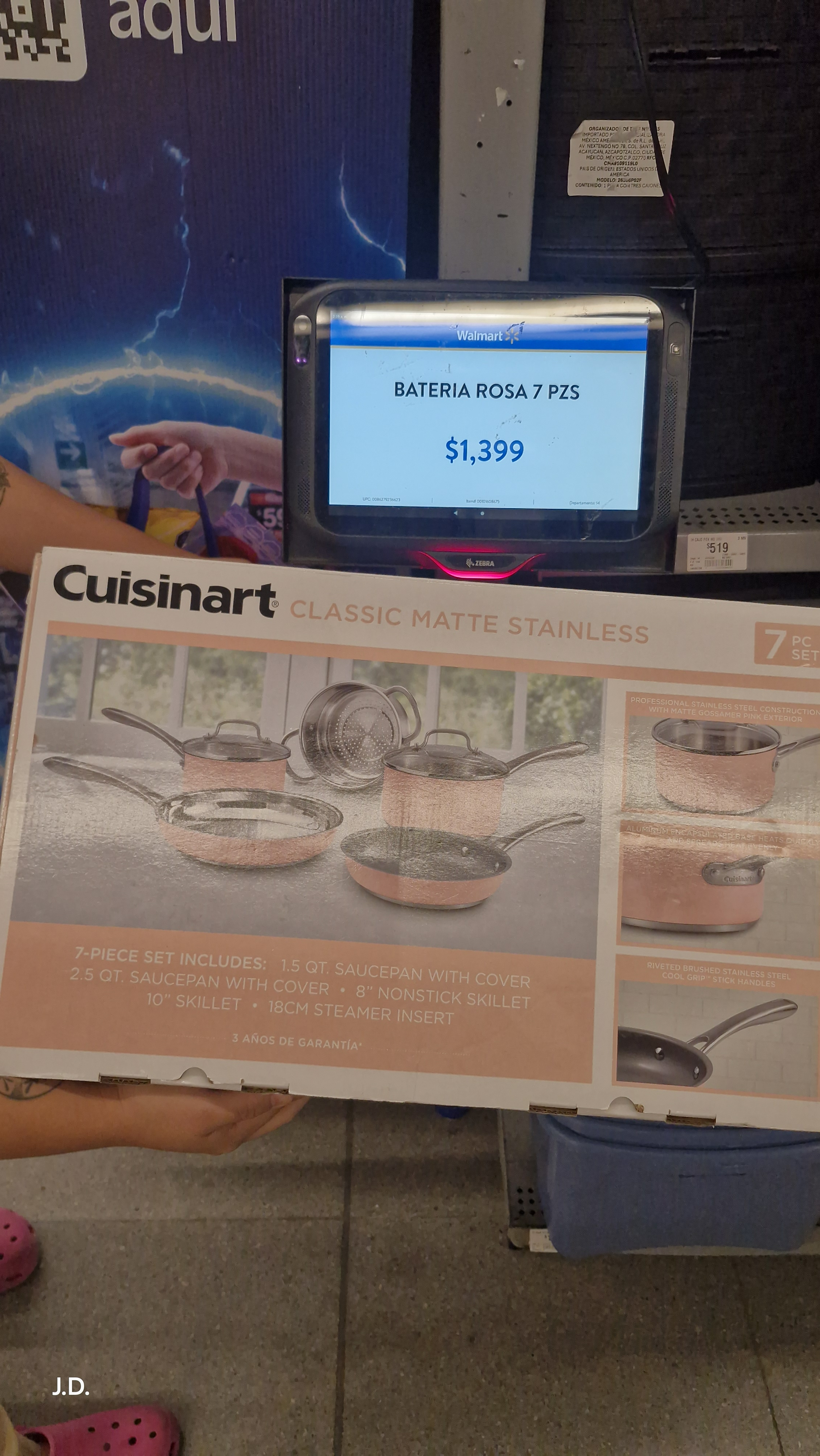 Batería de Cocina Cuisinart Rosa Paste Acero Inoxidable 7 Piezas en WALMART