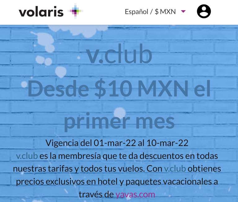 Volaris: membresía Vclub desde $10mxn y más opciones