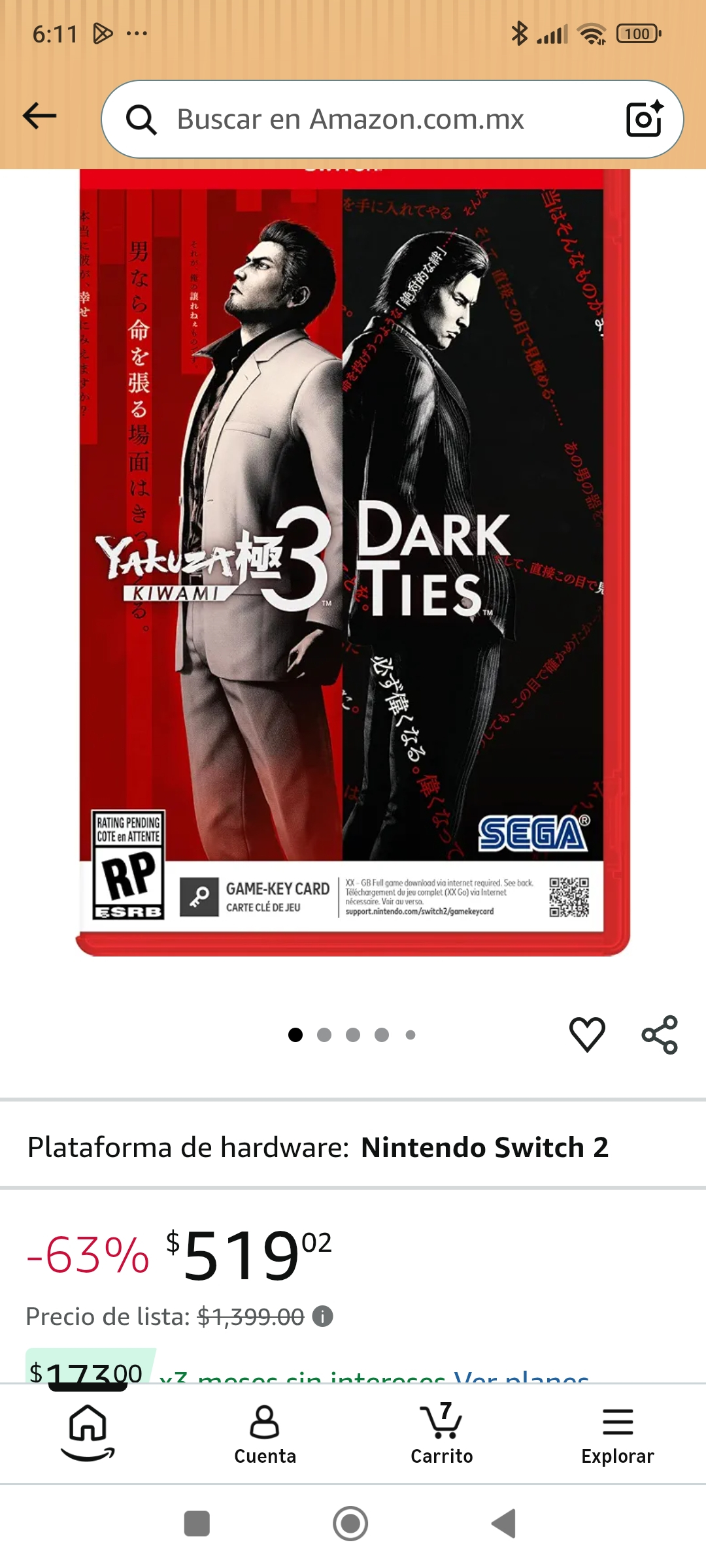 Amazon: Yakuza 3 dark ties para Switch