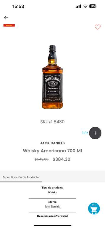 Heb: Jack Daniels $384.30