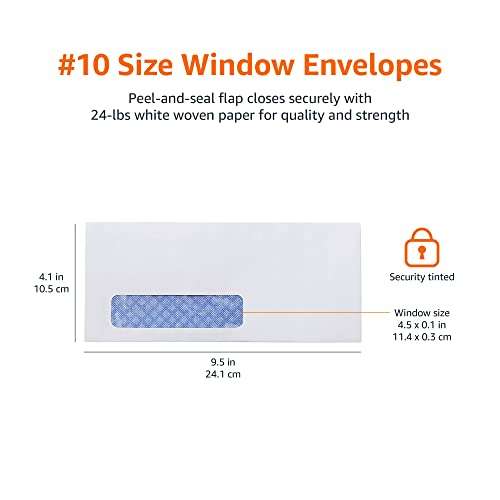Amazon: Buen Precio! Paquete de 500 Sobres núm. 10 con ventana transparente izquierda Amazon Basics para el hogar, escuela y oficina.