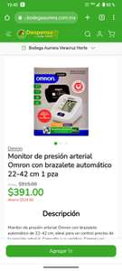 Bodega Aurrera: Monitor de presión arterial Omron con brazalete automático