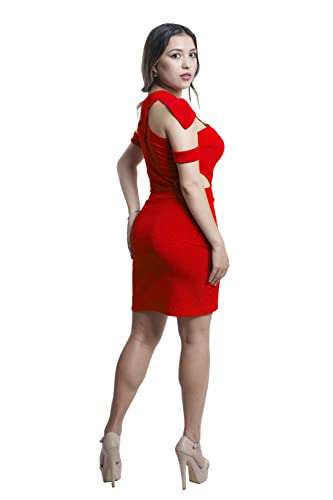 Amazon Vestido Corto Elegante con Hombreras Aberturas En Costados tallas xs a 2xl- 5 colores- entrega gratis prime